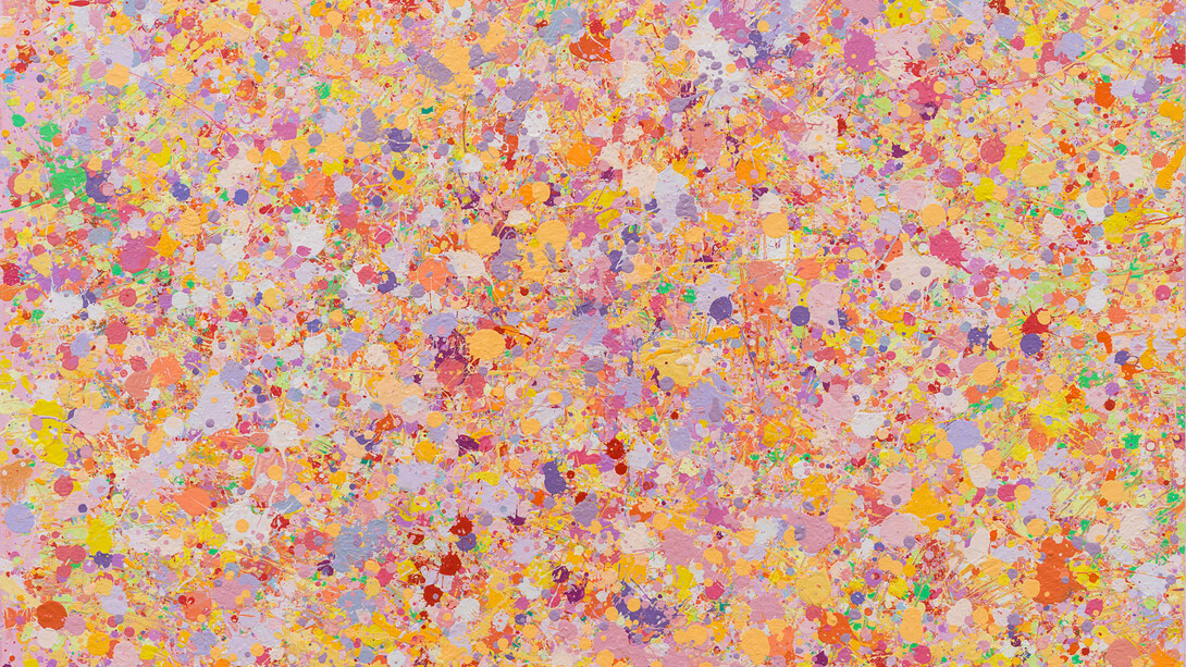 Mouteea Murad, Trial no. 166 - I am not Jackson Pollock VII (detail), 2024. Courtesy of Ayyam Gallery