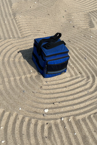 Allan Wexler, Raking the beach: east meets west (detail), 2022. Courtesy of Jane Lombard Gallery