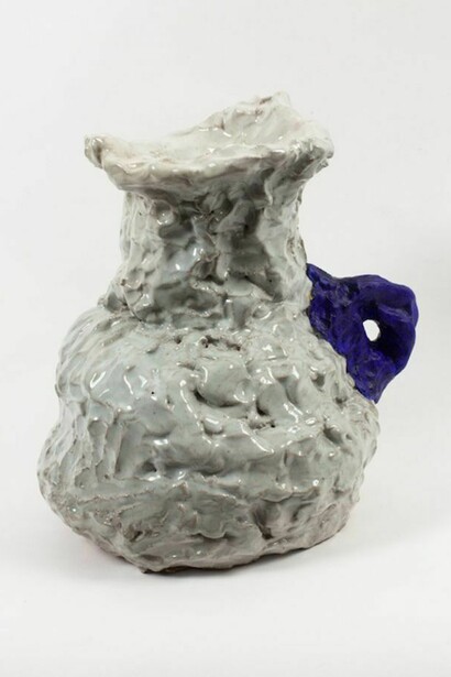 Beverly Semmes, White Rock Pitcher, 2013. Epoxy, glazed ceramic and paint, 11 x 9 x 11 in.