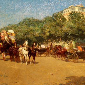 Childe Hassam, El día del Grand Prix, 1887, (Le Jour de Grand Prix), Óleo sobre lienzo. 91,4 x 121,9 cm. New Britain Museum of American Art, New Britain, Connecticut, Grace Judd Landers Fund