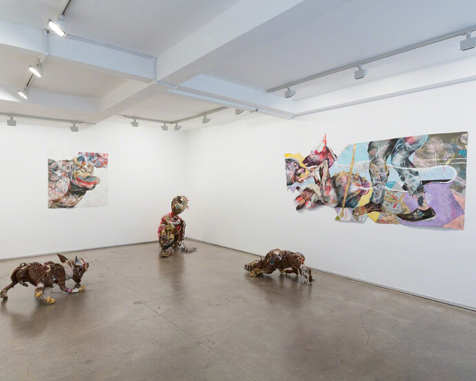 Lavar Munroe, Exhibiition view. Courtesy of Jack Bell Gallery