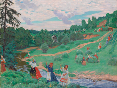 B.M. Kustodiev, Haymaking, 1917. Courtesy of Tretyakov Gallery 