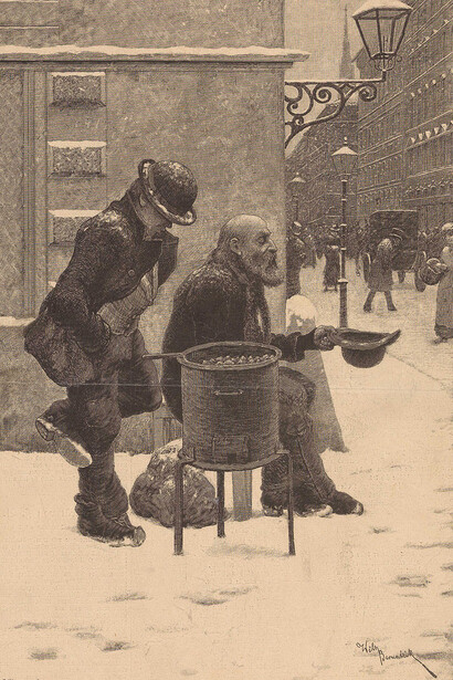Newspaper illustration after Wilhelm Bernatzik, The chestnut man, c. 1870. Courtesy of Wien Museum