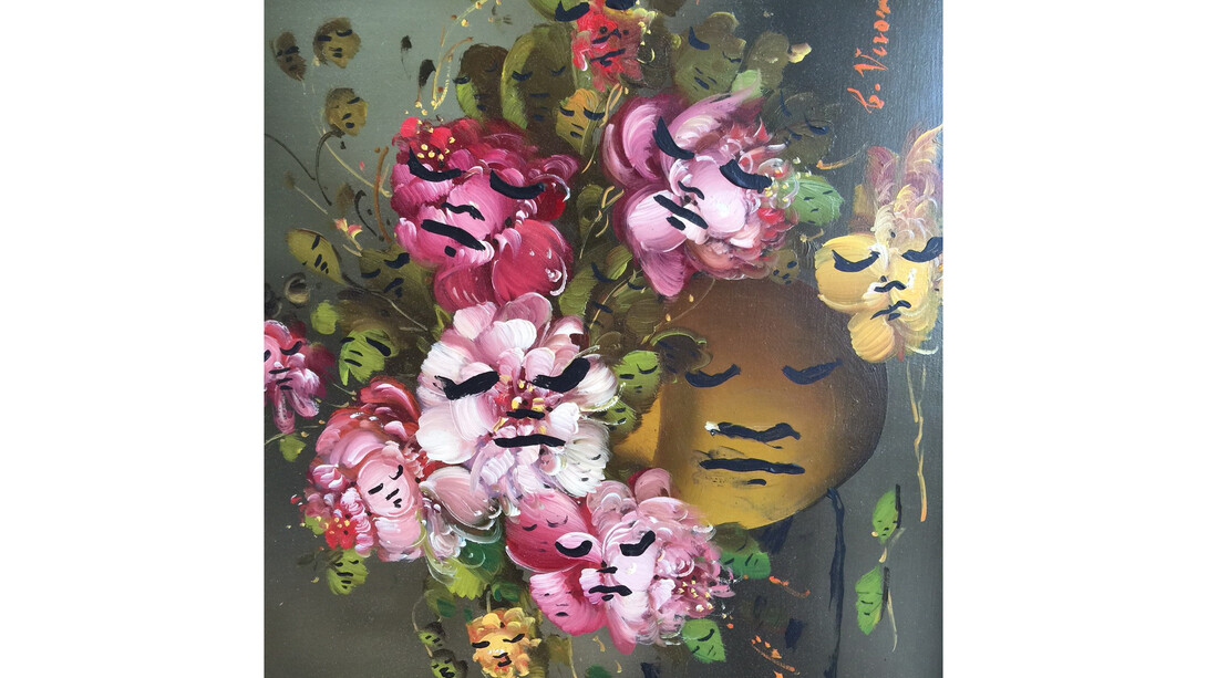 Jeffrey Louis-Reed, Overpainted borring flower painting