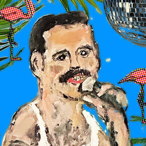 Eric Ginsburg, Freddie singing painting. Courtesy of Fridge Art Fair Miami