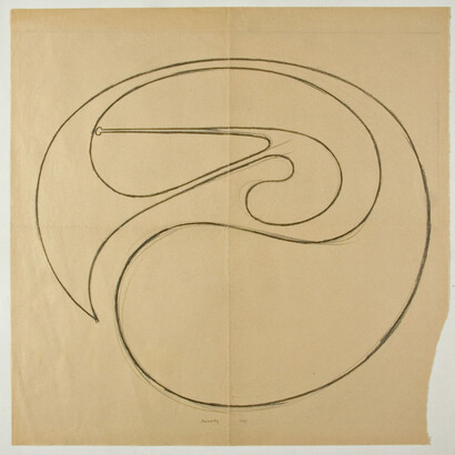 Bruno Munari, senza titolo, 1949, matita e carboncino su carta, Galleria civica di Modena, Raccolta del Disegno