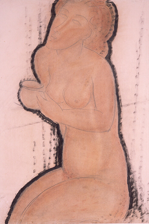 Nude with Cup, c.1916, Watercolour, Indian ink and pencil, 64.5 x 50 cm, Courtesy: Estorick Collection