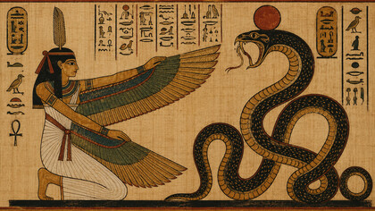 Ricostruzione tramite intelligenza artificiale dello scontro tra Maat e Apophis