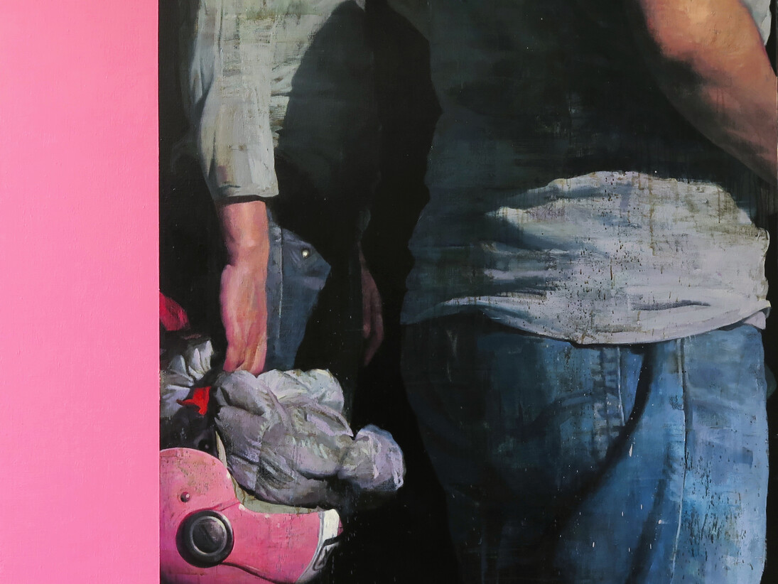 François Bard, check point, 160 x 160cm, oil on canvas