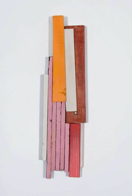 Dominic Beattie, Untitled, 2013, ink, enamel, spray paint and wood, 38 x 10 cm