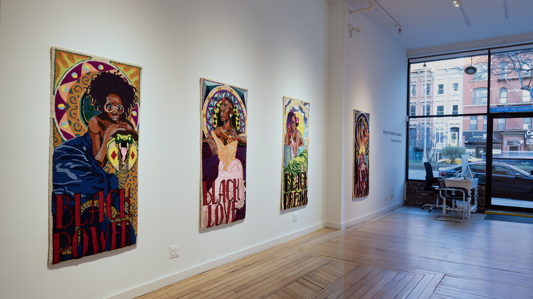 Simone Elizabeth Saunders, Unearthing Unicorns installation shot at Claire Oliver Gallery. Courtesy of Claire Oliver Gallery