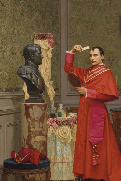 "La comparación", óleo sobre lienzo, Jehan Georges Vibert, entre 1860 y 1902