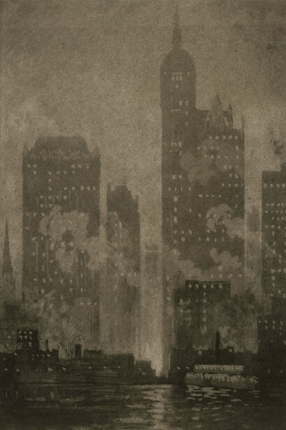 Joseph Pennell, Von der Cortlandt Street-Fähre, 1908. Mit freundlicher Genehmigung der Staatlichen Museen