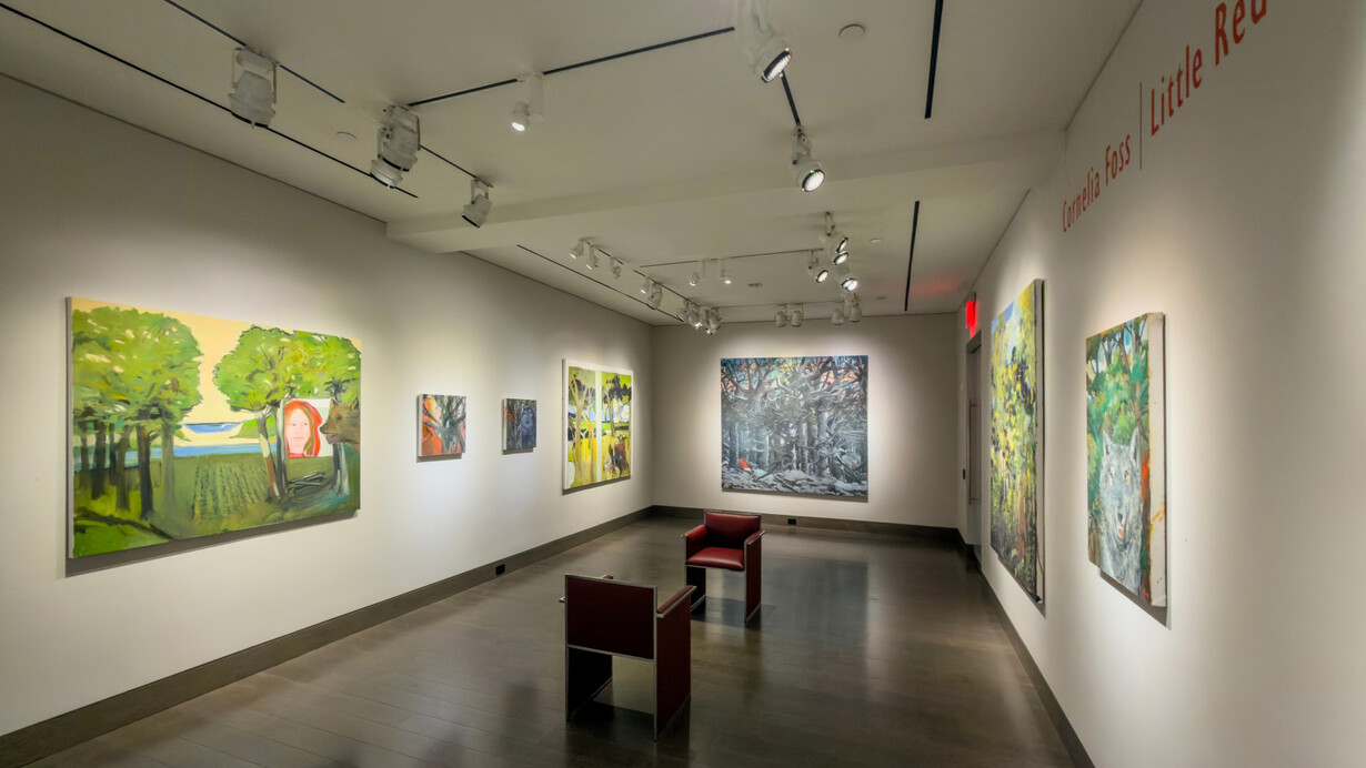 Cornelia Foss, Little red, exhibition view. Courtesy of Hirschl & Adler Modern 