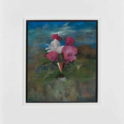 Aaron Holz, Bouquet for Emily Dickinson, 2013, oil, acrylic & resin on panel, 18.75" x 17.5"