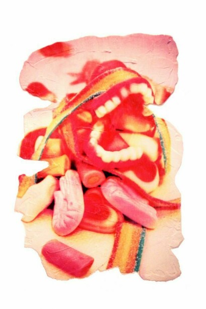 Ben Wynne-Simmons, One Sweet Thing, 2013, Ink, plaster and polyurethane on board, 84 x 114cm