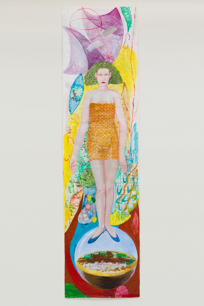 Charles Garabedian, Red Sails in the Sunset, 2012, acrylic on paper, 110 x 29 inches