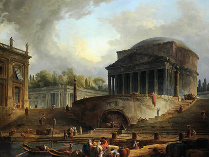 Hubert Robert, Pantheon e il Porto di Ripetta