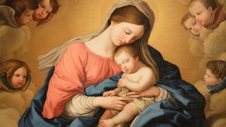 "Madonna con il Bambino e angeli", 1674, Giovan Battista Salvi da Sassoferrato, Galleria Nazionale d'Arte Antica di Palazzo Corsini, Roma, Italia