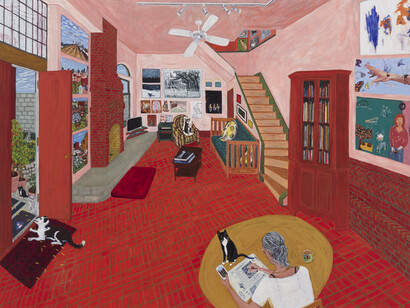 Sarah McEneaney, Every Day, 2013, egg tempera on gessoed wood, 36 x 48 inches