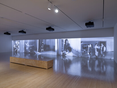 Installation view of Fictions of display, June 29, 2025–January 4, 2026 at MOCA Grand
Avenue. Courtesy of the Museum of Contemporary Art (MOCA). Photo by Jeff McLane