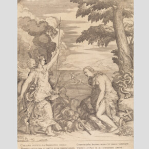 La Religión socorrida por el Imperio, Hacia 1566. Aguafuerte, Buril sobre papel verjurado, 405 x 312 mm. Courtesy of Museo del Prado