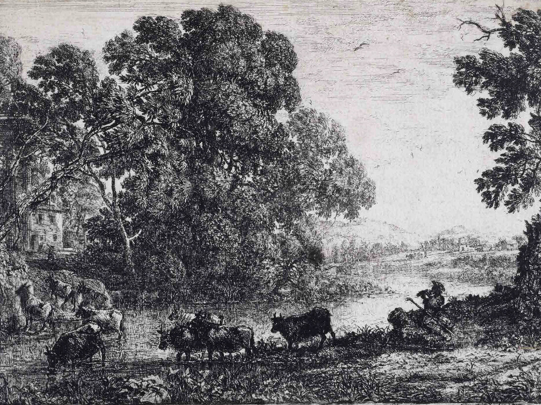 Claude Gellée dit Le Lorrain, Le Bouvier, 1636, Eau-forte, Musée des Beaux-Arts de la Ville de Paris, Petit Palais © Petit Palais / Roger-Viollet