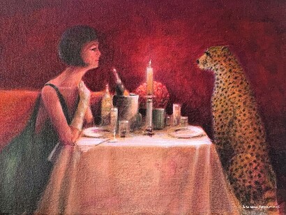 Luisa Casati II, acrylic on canvas,14x10. Courtesy of Osborne studio gallery