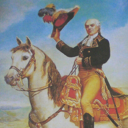 Emilio Jacinto Mauri, Retrato ecuestre de Francisco de Miranda (detalle)