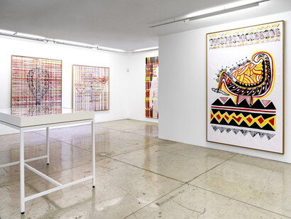 Àkùko, Eiyéle and Ekodidé – A flock by Alberto Pitta, exhibition view. Courtesy of Nara Roesler Gallery
