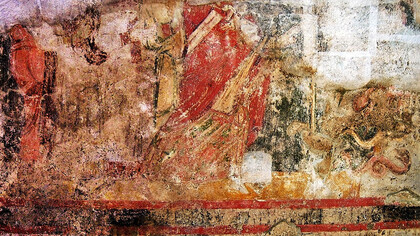 San Marco dei Sabariani, Benevento, Italia. Affresco della "Pesca miracolosa"