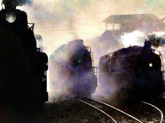 Lawrence Gipe, Train Study, 2013, oil on panel, 24 x 36 in