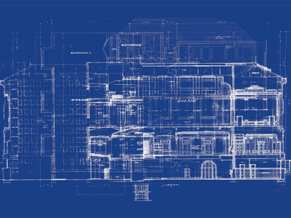 Valerie Kolakis, untitled, blueprint for an unbuilt house