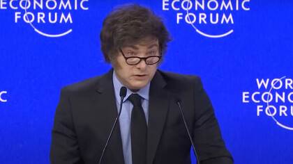 President Javier Milei during his speech at the World Economic Forum Annual Meeting that took place in January 2025