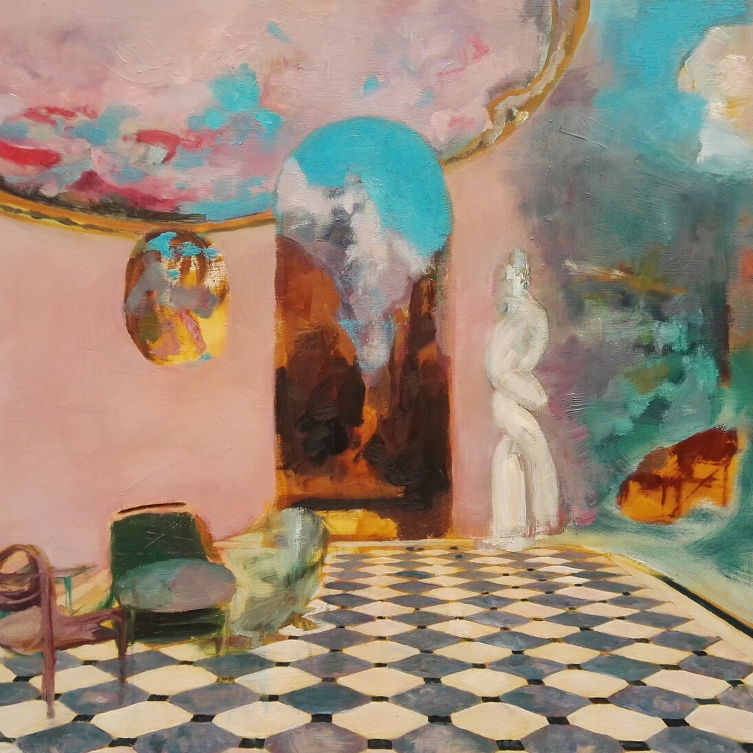 William Alexander, Ballroom, 2014, oil on board, 50 x 50 cm