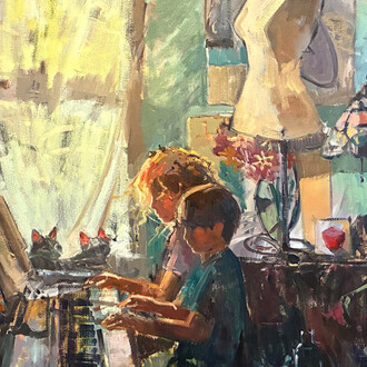 Amy R. Peterson, Homespun transcendence (detail). Courtesy of Beverly McNeil Gallery