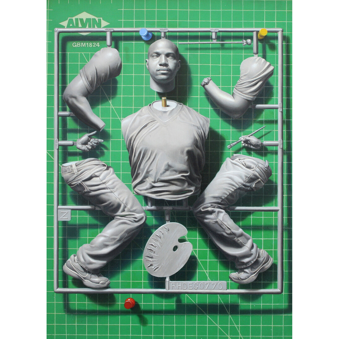 Russell Harris, Genesis Of An Artist, oil on panel, 16 x 15 inches, 2013