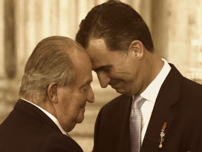 Juan Carlos con el actual monarca, Felipe VI