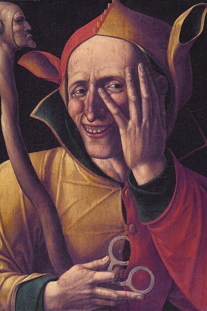 «El bufón que ríe», pintura anónima del siglo XV