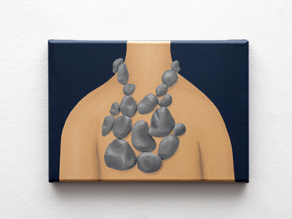 Rosalía Banet en LaCriptaProjects, vista de exhibición. Cortesía de la Galería Rafael Pérez Hernando