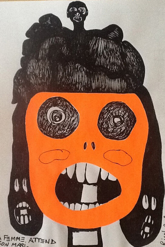 Raphaëlle Ricol, Sans titre, 2009, Posca et collage sur papier, 33 x 24 cm, Courtesy Galerie Patricia Dorfmann, Paris