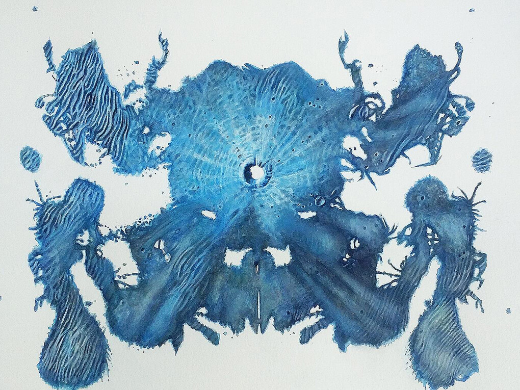 Colette Robbins, Basal Ganglia, 2015. Watercolor on paper, 15 x 22 inches.