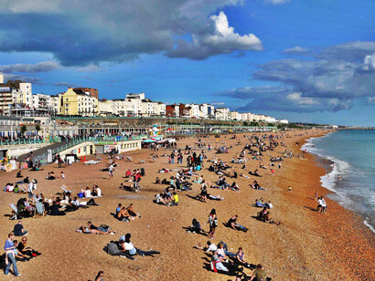 The beaches of Brighton on a normal day