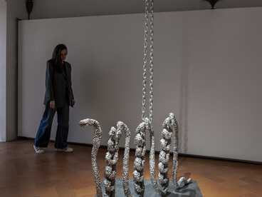 Jean-Marie Appriou. Canto Infinito, exhibition views, Firenze, Palazzo Strozzi, Project Space, 2026. © Jean-Marie Appriou, by SIAE. Photo Ela Bialkowska, OKNO Studio, Courtesy Fondazione Palazzo Strozzi, Firenze