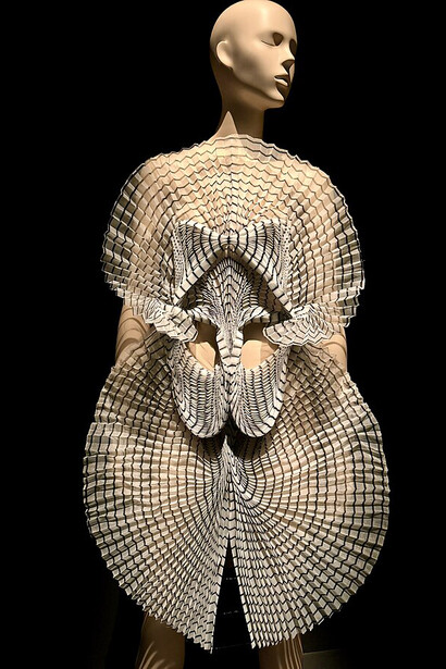 The Gallery of Modern Art, Brisbane, Australia, features "Iris Van Herpen: Sculpting the Senses," a 2024 exhibition exploring her visionary haute couture designs