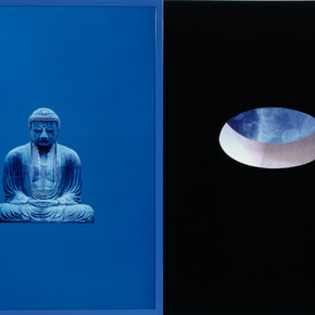 Buddha of Immeasurable Light, from the “Objects of Desire” series, 1987. Diptych; Cibachrome with lacquered wood frame, 62 x 42 in (157.4 x 106.6 cm)