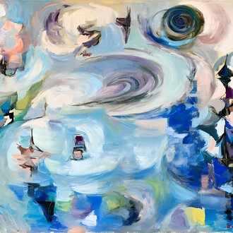 Hélène de Beauvoir, Skipiste, oil on canvas, 1962, 65x92.3cm © APP, Ute Achhammer