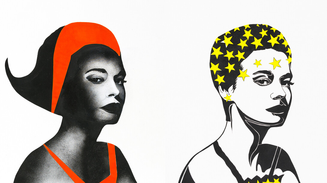 Khaled Takreti, Je Suis Con, 2014, Acrylic on canvas, 165 x 618 cm (detail)