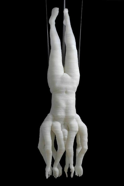 Marilene Oliver, Fallen Durga, 2010, Twin walled plastic, 220 x 80 x 45 cm