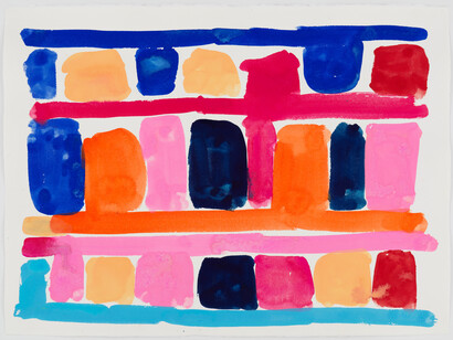 Stanley Whitney, Untitled (detail), 2019. Gouache on paper, 22 x 30 inches (55.9 x 76.2 cm) © Stanley Whitney. Photo by Rob McKeever. Courtesy of Gagosian